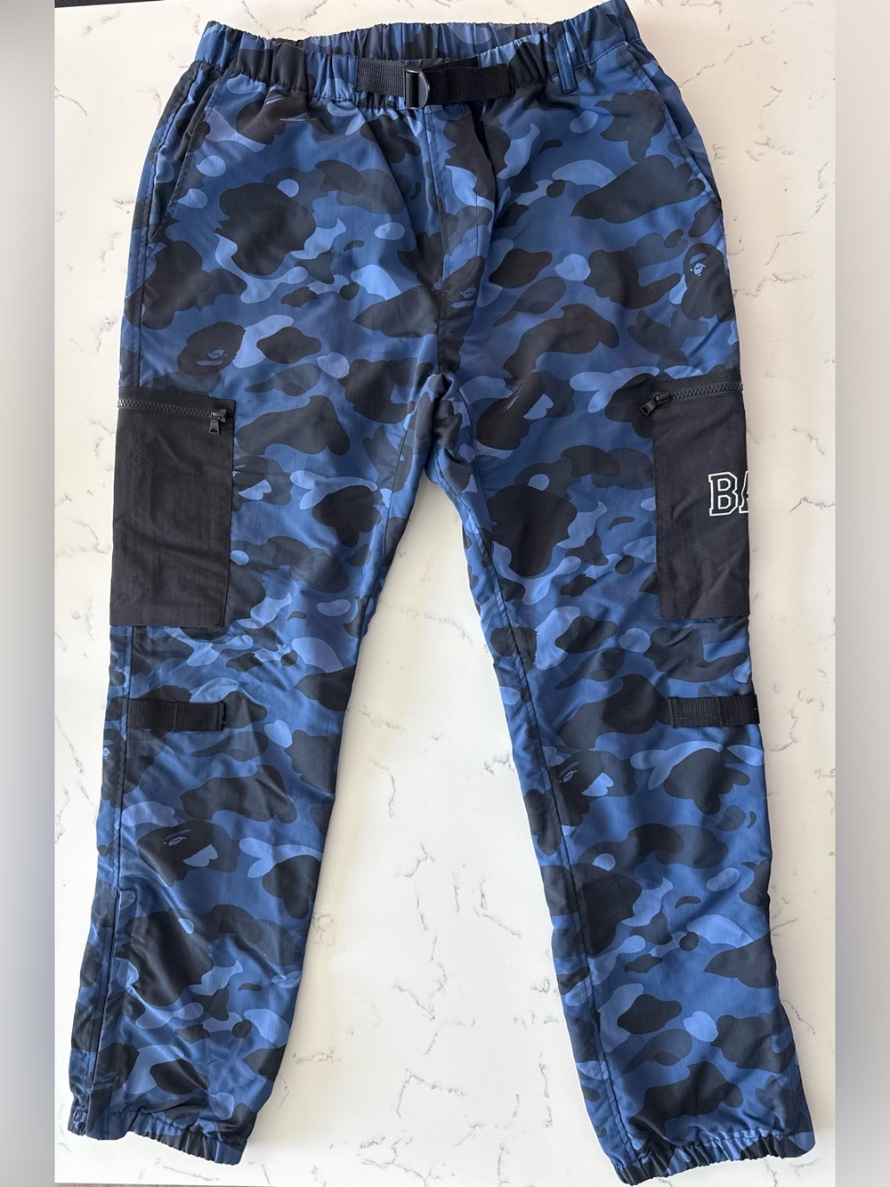 Like New BAPE  A Bathing Ape Color Camo Military Pants Navy Blue size Large Rare